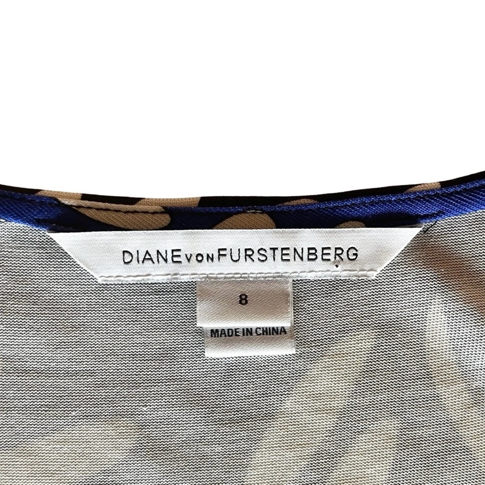 Diane von Furstenberg DVF Kaden Blue Leaf Silk Jersey Dress 8 - Picture 6 of 8